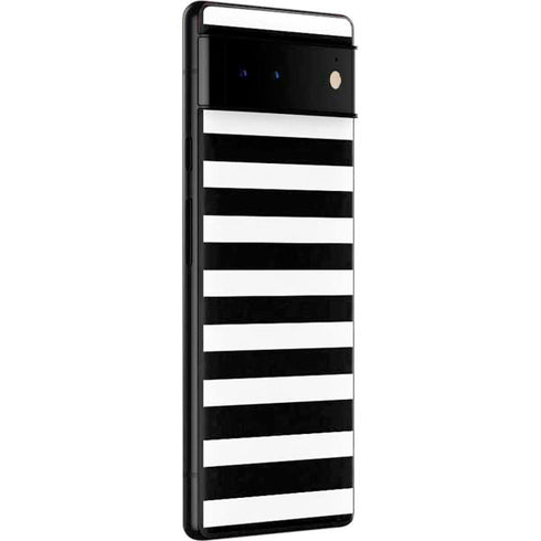 White and Black Stripes Google Pixel 6 Skin